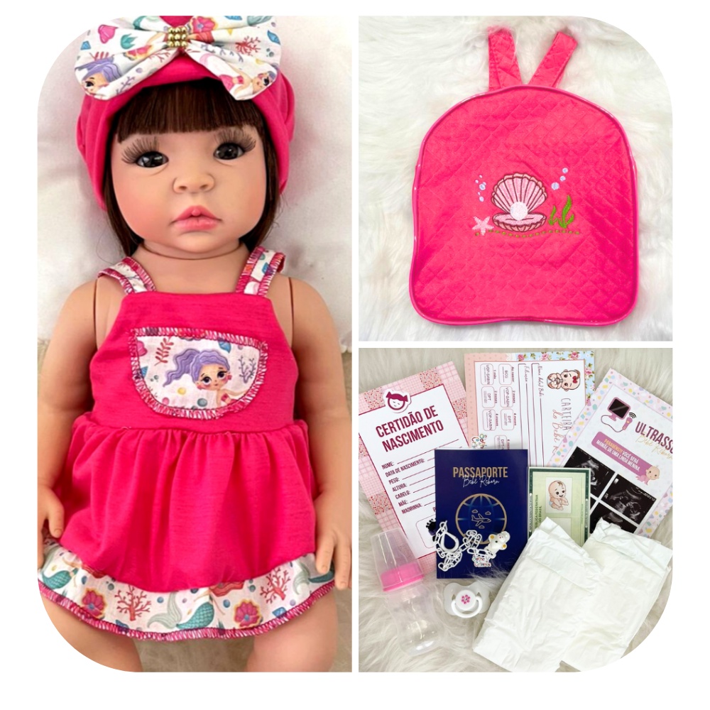 Boneca Bebe Reborn Pano Loira Girafinha Girafa Menina Luxo - Chic