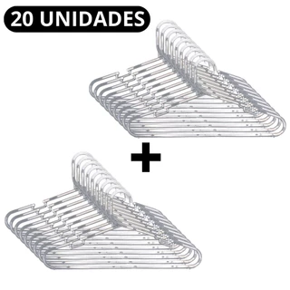 20 Cabides acrílico ADULTO Conjunto Organizador Cabide Reforçados para roupas