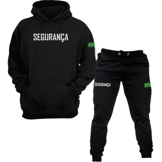 Conjunto moletom abrigo segurança blusa de frio + calça unissex