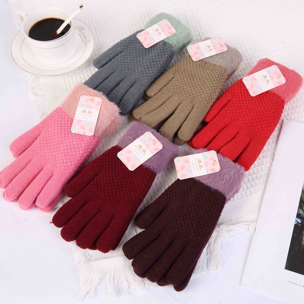 Luva de Lã Feminina - Luva de Pelinho para o Inverno - Luva Elegante