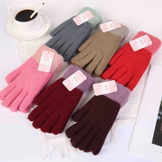 Luva de Lã Feminina - Luva de Pelinho para o Inverno - Luva Elegante