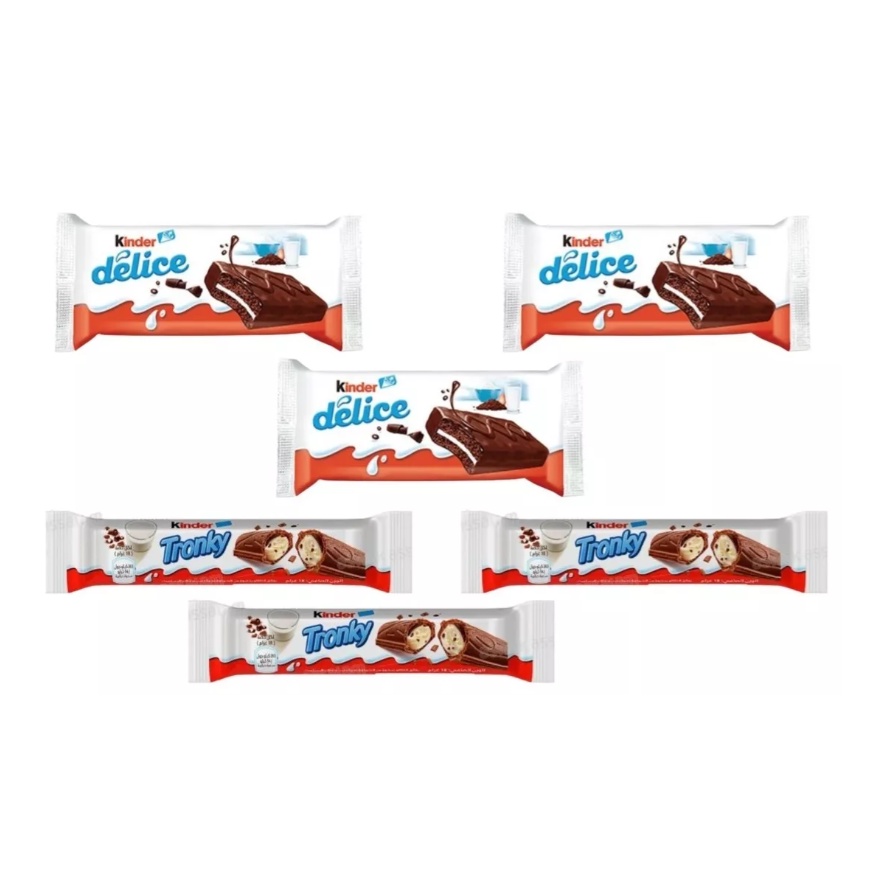 Chocolate Kinder Tronky 18g E Kinder Delice 39g Kit C/ 6 Unidades