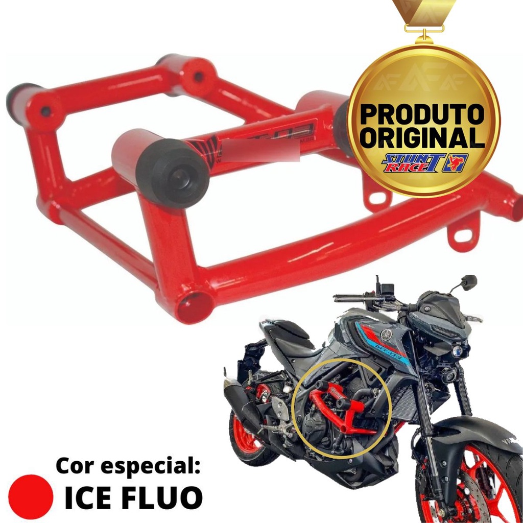 Protetor Motor Slider Stunt Race Vermelho Metálico Mt03 - Desconto