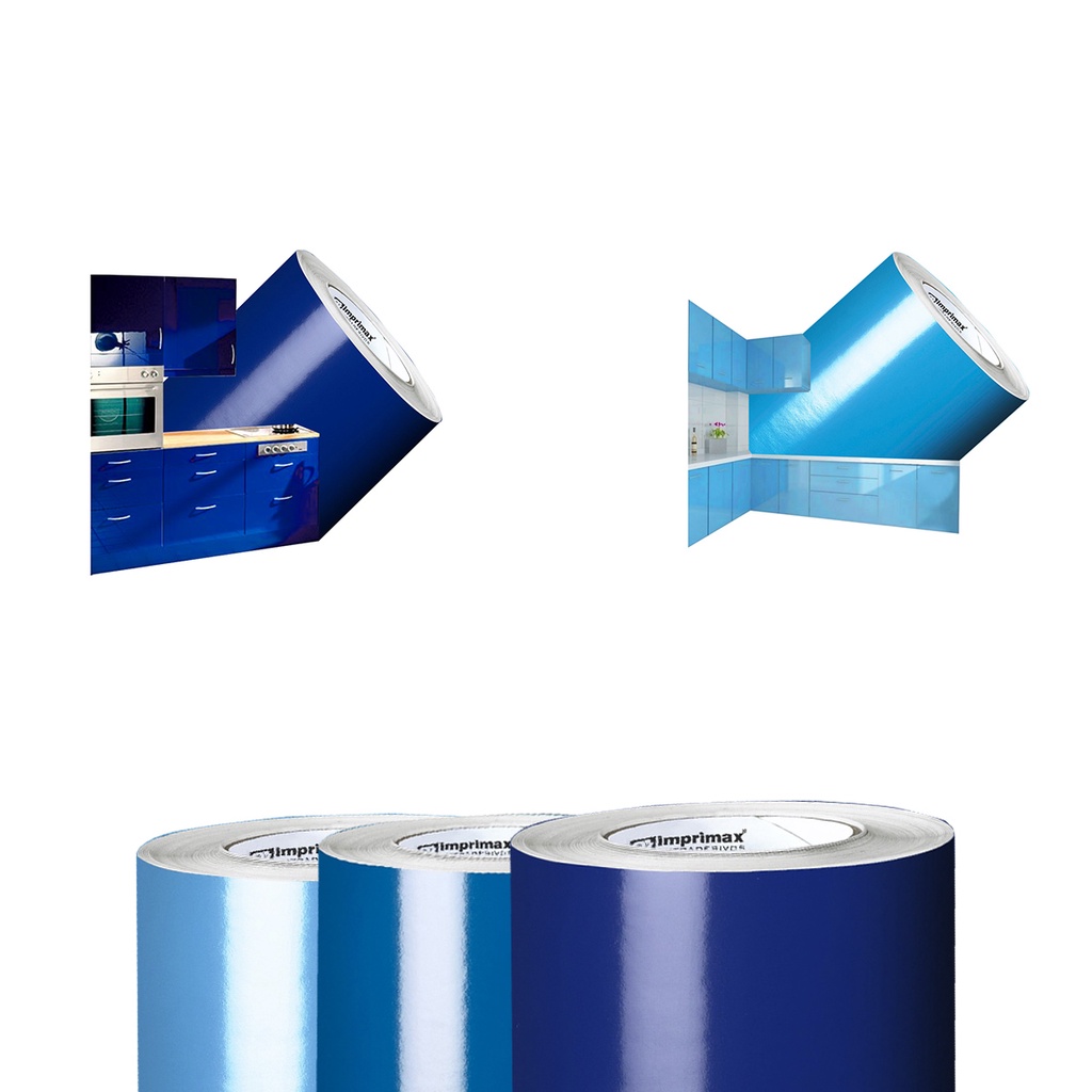 Vinil Adesivo Tons de Azul A Prova D'água Para Envelopamento de Geladeira Móveis