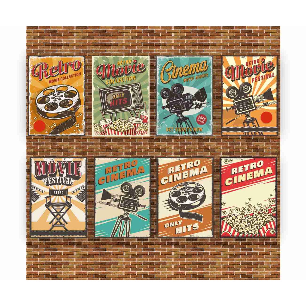 PLACAS/QUADROS DECORATIVOS - CINEMA VINTAGE
