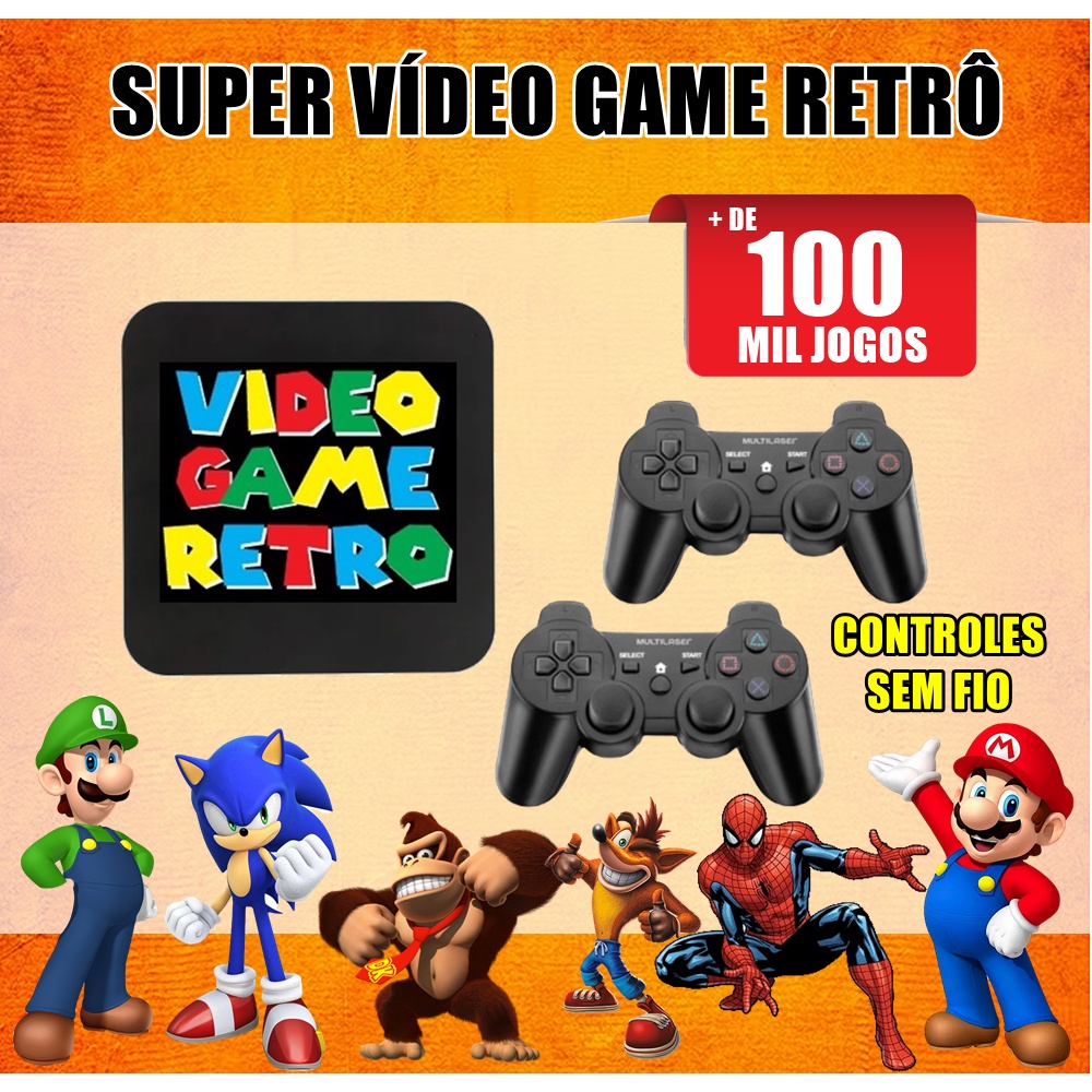 Video Game Retrô com 25.000 jogos, 64GB, 2 CONTROLES : .com