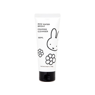 the face shop x miffy rice water bright foaming cleanser 150ml