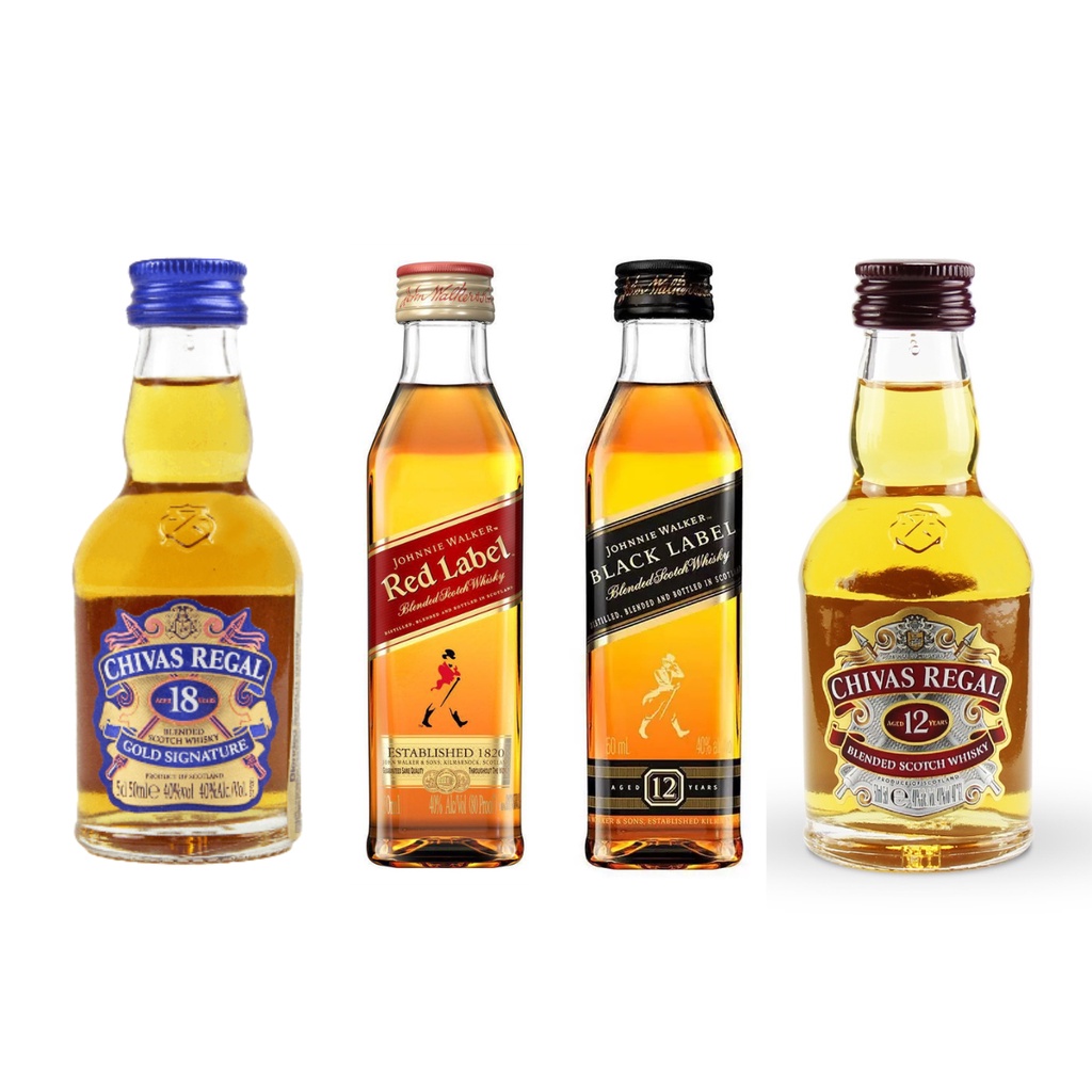 Kit Mini Whisky Original Chivas 18 anos Red Label Black Label Chivas 12 ...
