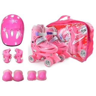 Patins Quad Regulável Tam. 28 ao 32, 33 ao 36 e 37 ao 40, Kit Proteção B12