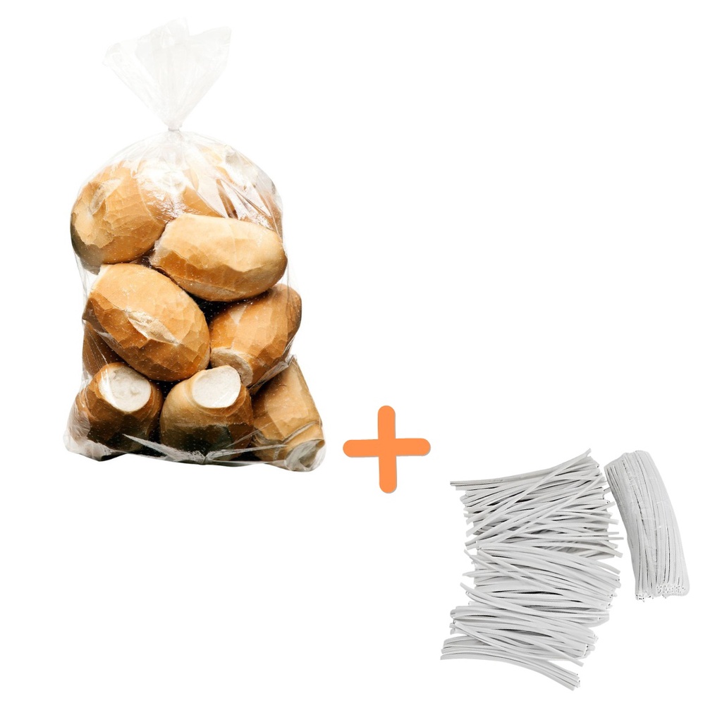 100 Saco Microperfurado Furinho Pão Transparente + Fecho