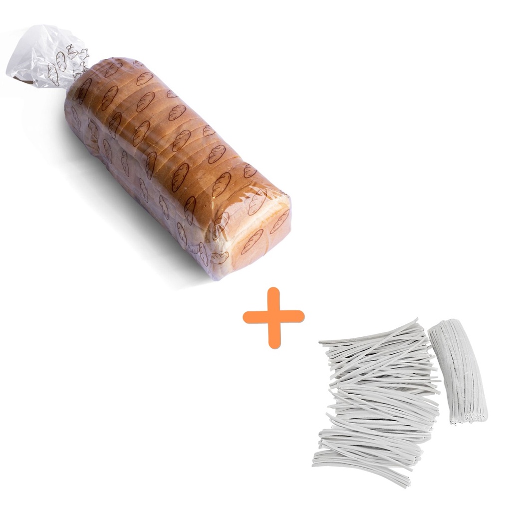 SACO PLÁSTICO PARA PÃES PÃO GENERICOS (22x48cm) Com 100 Un. + Fecho