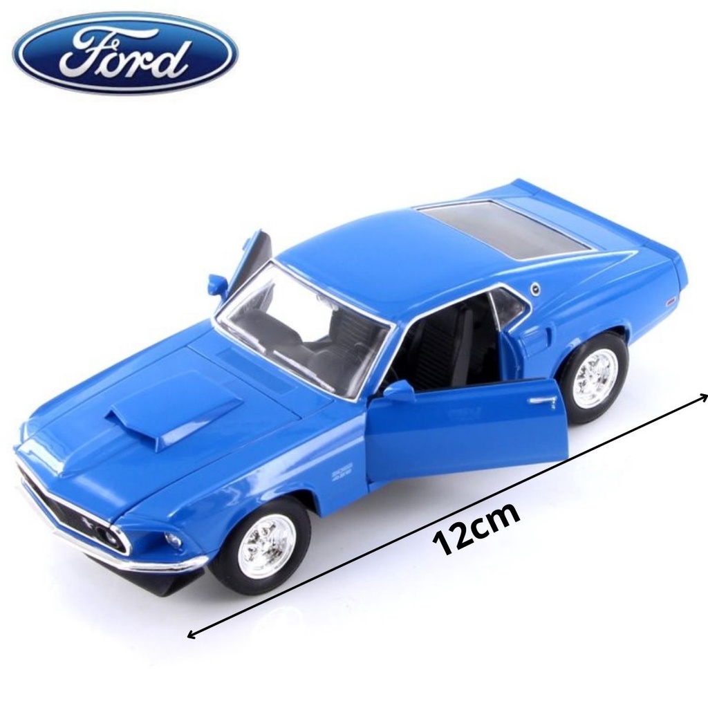 Miniatura Carrinho de Coleção Clássico Nacional Ford Mustang Boss 429 Ano 1969 Retro de Metal a Fricção