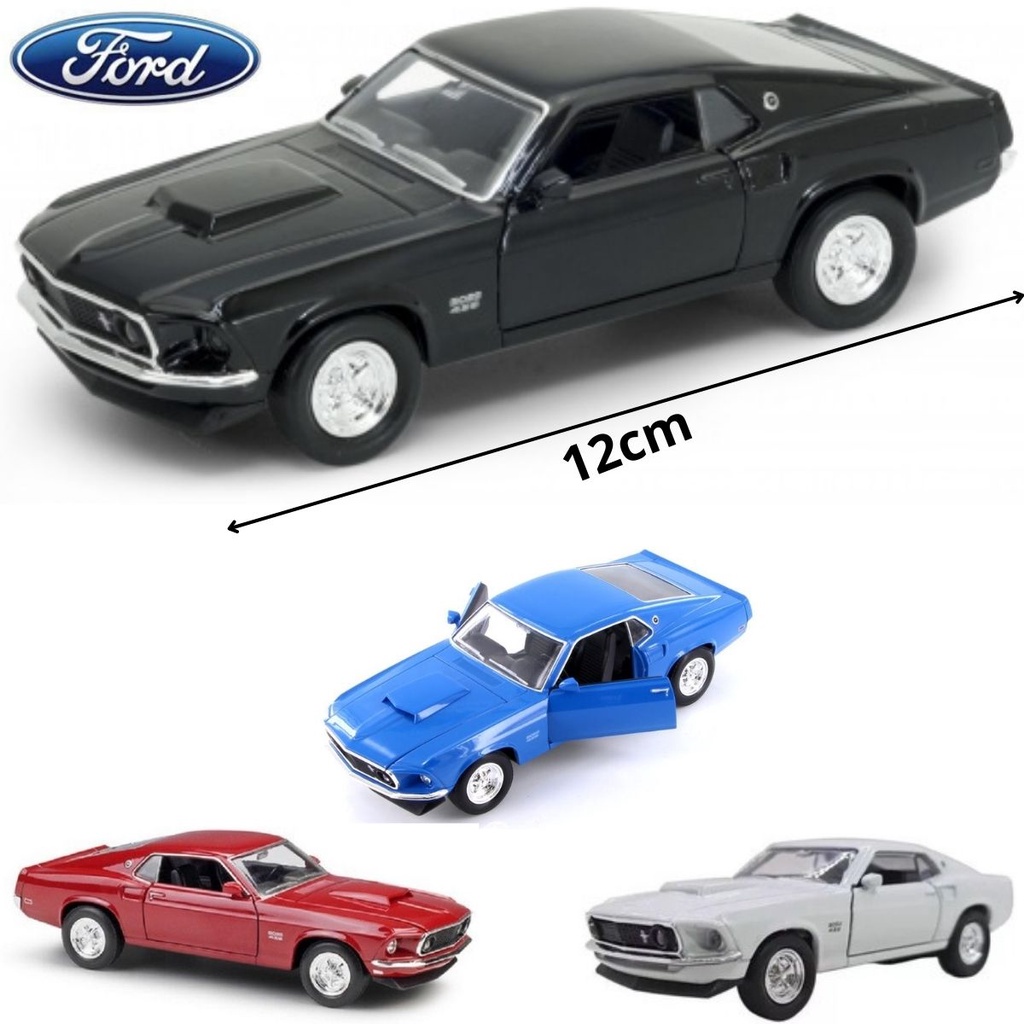Carrinho de Coleção de Ferro Ford Mustang Boss 429 Clássico Antigo Ano 1969 Welly 12cm