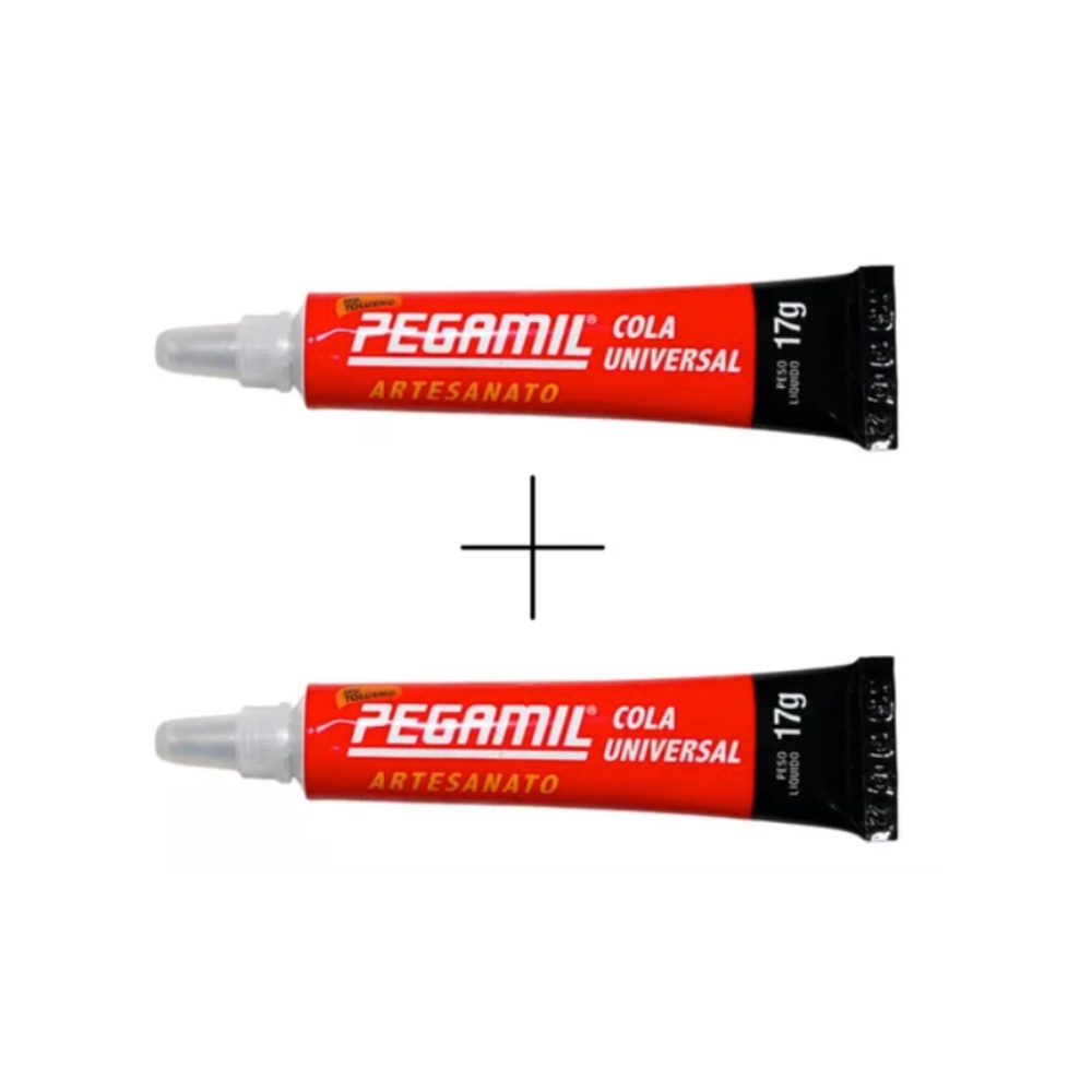 Kit 2 Cola Pegamil 17g Tecido Papel Madeira Couro Plástico