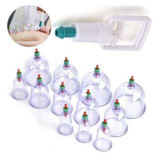 Kit 12 Ventosas Copo Massageador Conjunto Para Massagem De Sucção Ventosaterapia Acupuntura Massoterapia ENVIO IMEDIATO