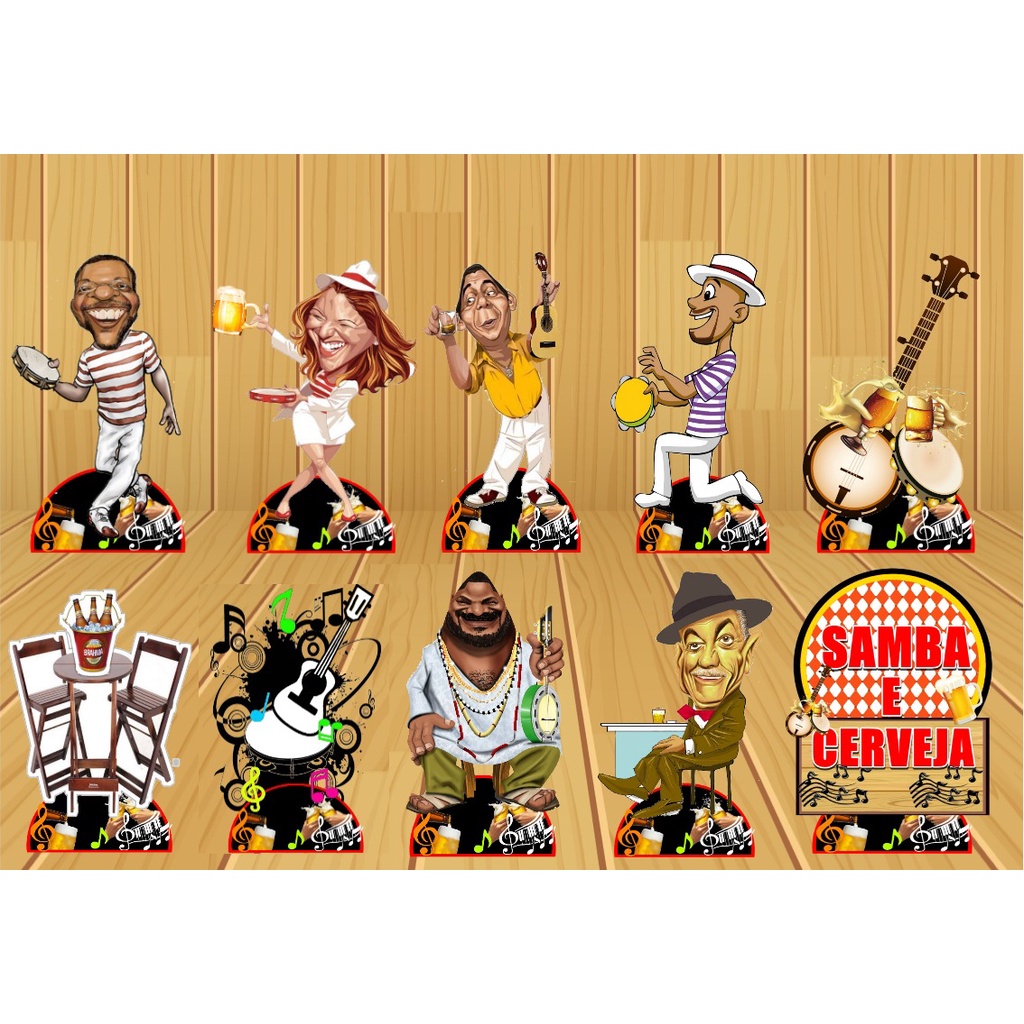 Display de Festa 15cm em Madeira MDF Tema : Samba e Cerveza | Shopee Brasil