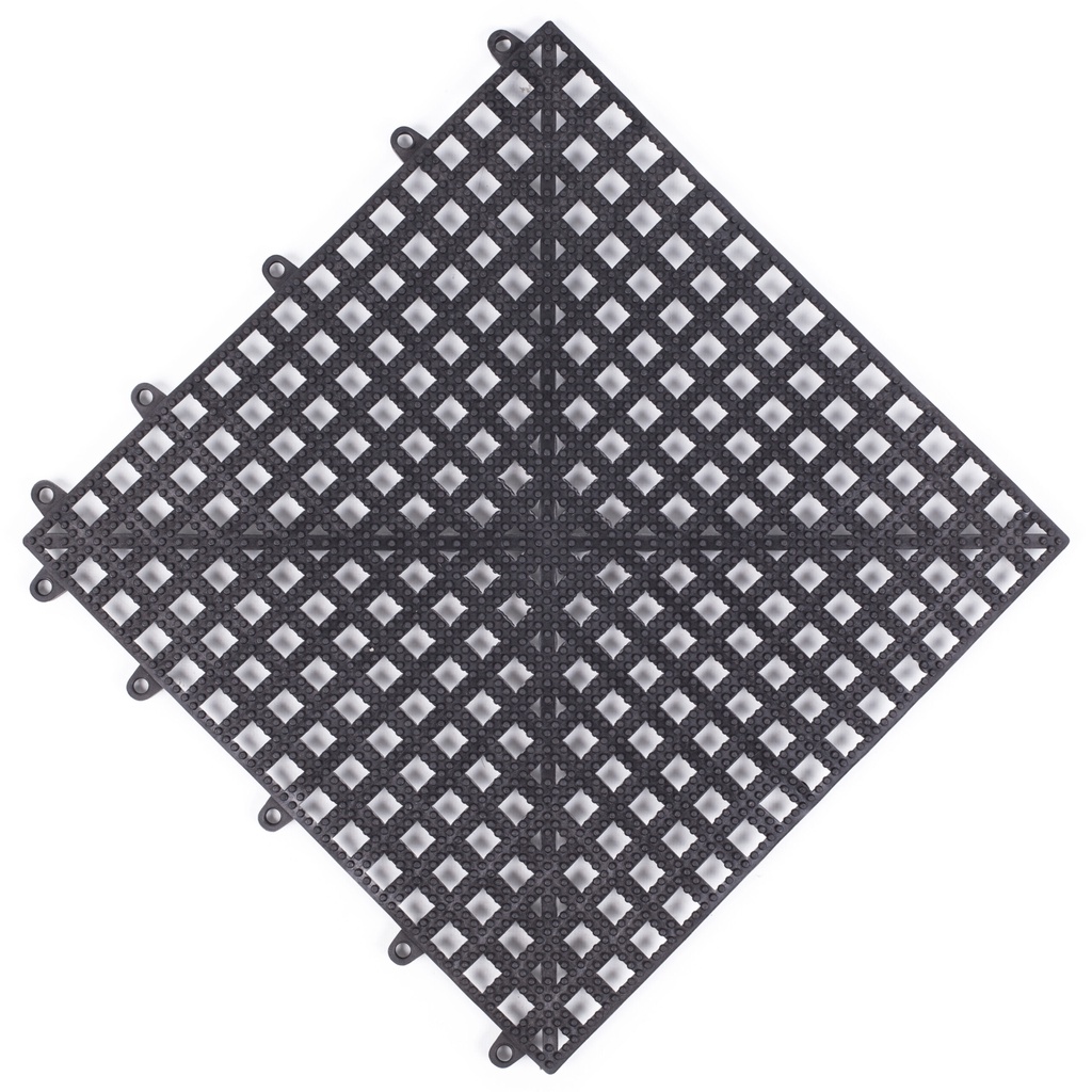 Tapete modular para box banheiro Vestiário 30x30cm Superfície Antiderrapante - PVC Flex PRETO