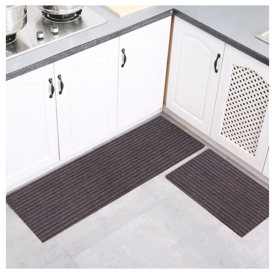 Kit 2 Tapetes Para Cozinha Antiderrapante Listrado Jogo Tapete Para Casa