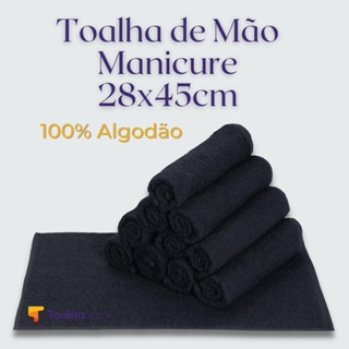 Kit 50 Toalha Manicure para Salão de Beleza 28x45cm Algodão