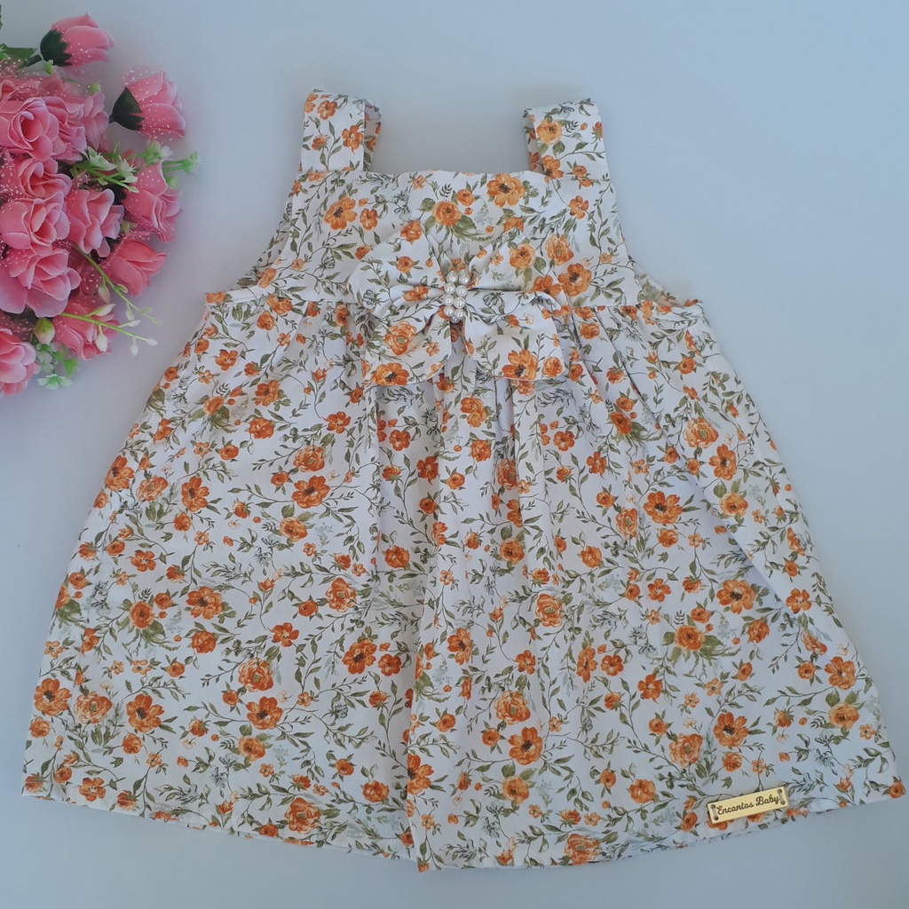 Vestido infantil floral para menina de 1 ano | Shopee Brasil