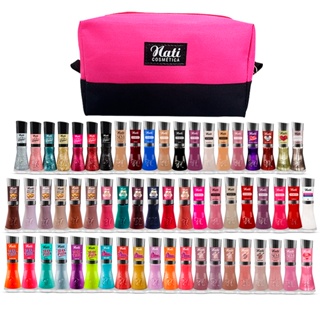 Kit Esmaltes Nati - 60 Cores Sortidas + Necessaire