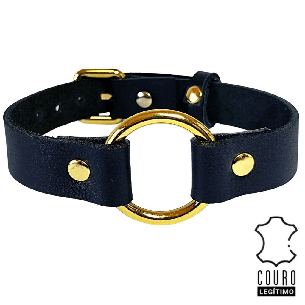 Coleira Social Feminina Gargantilha Choker Couro Legítimo Punk Cosplay Lolita Gótico