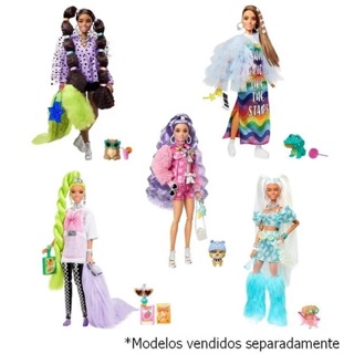 Boneca Barbie - Extra - Barbie Com Saia e Bolsa Roxa - Mattel