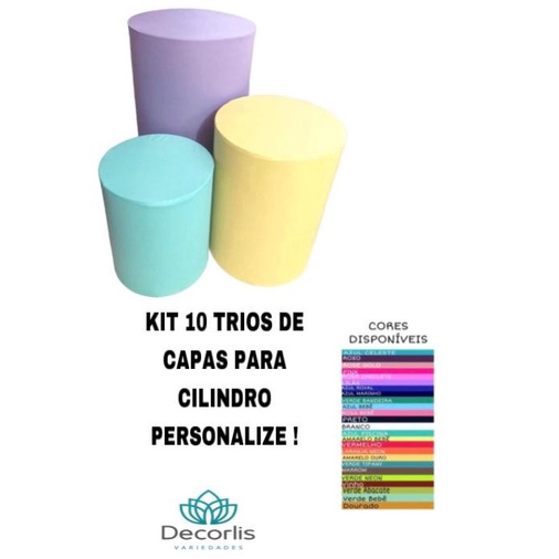 kIT 10 Trios Capas para Cilindro Decoração da Sua FESTA PERSONALIZADO ...