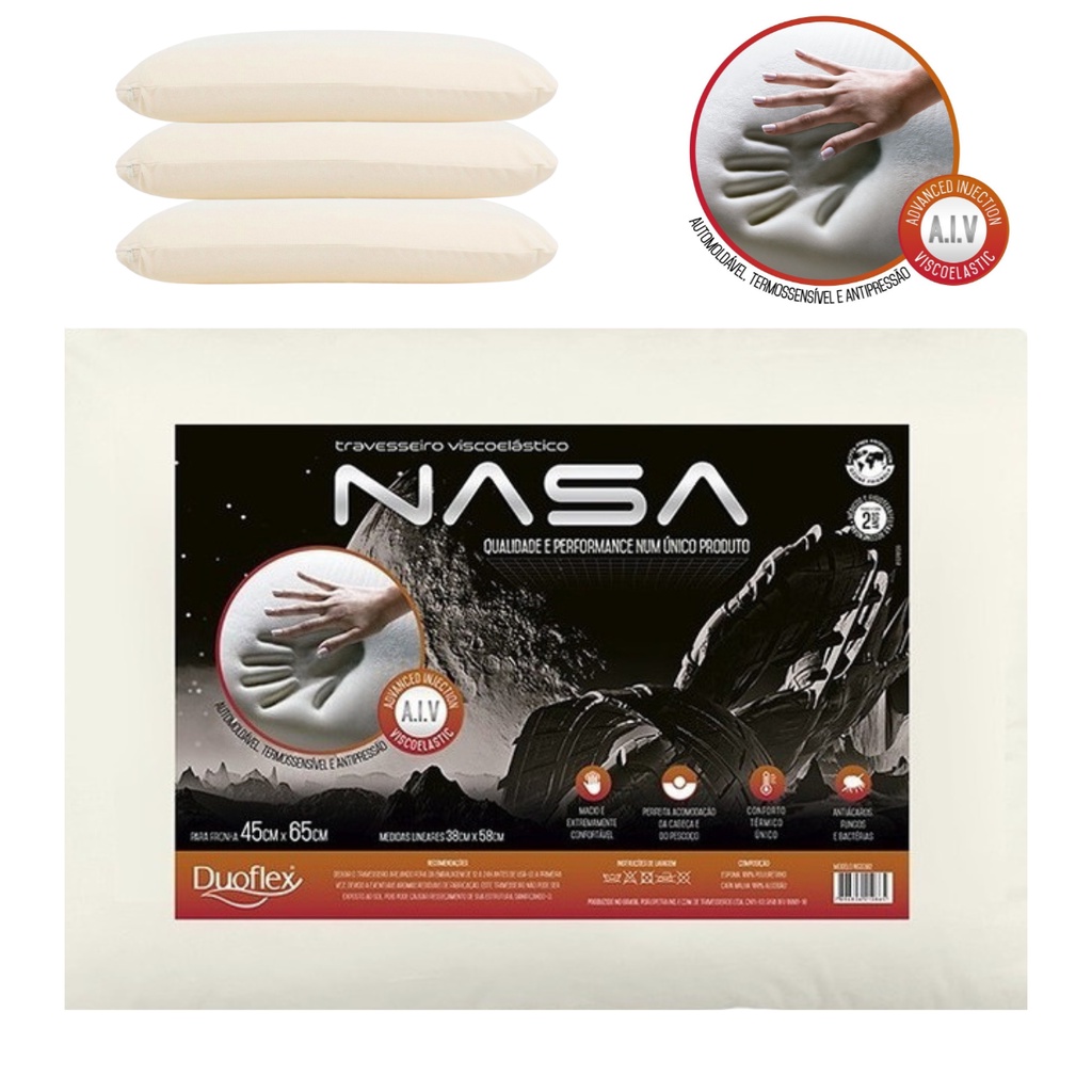 Travesseiro Nasa – X Alto Antialérgico Confortável Duoflex | PROMOÇÂO