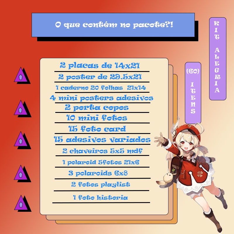 kit genshin impact 60 peças personagens personalizados decorativos