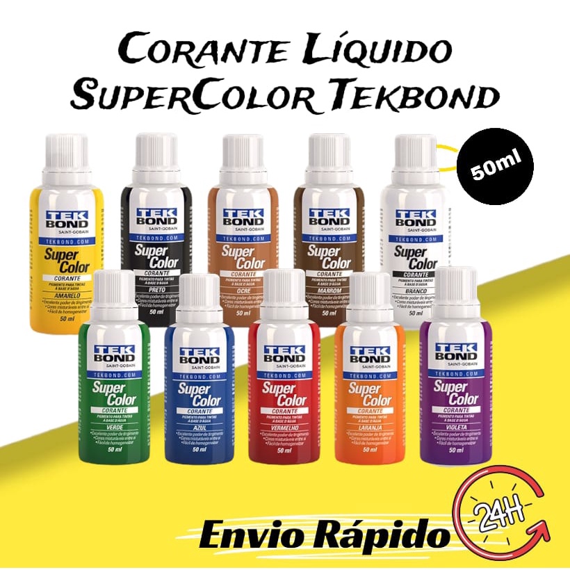 Corante Líquido para Pintura/ Artesanato TEKBOND 50ml (cores)
