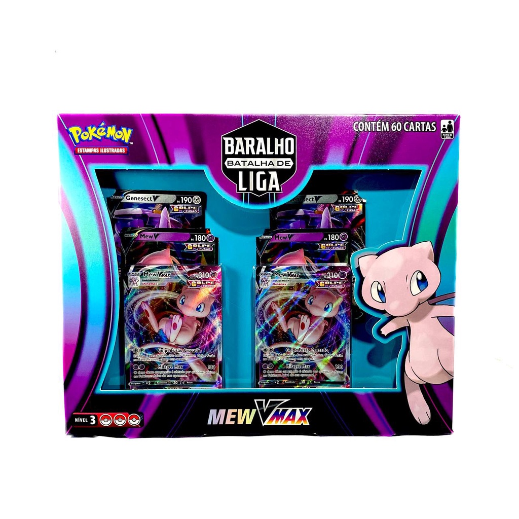 Pokemon box Batalha de Liga mew vmax Copag 32543 no Shoptime