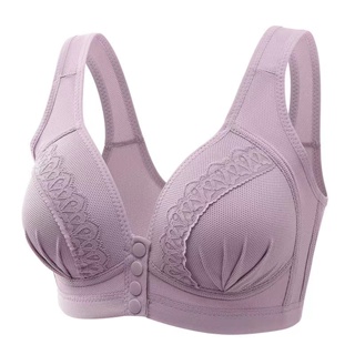 Botão Frontal Anti-SAG Push up Breast Holding Wireless Women's Large Size  Thin Underwear Para Soutien De Mãe Gorda