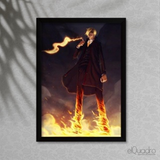 Quadro decorativo Emoldurado Sanji Anime One Piece Desenho Arte