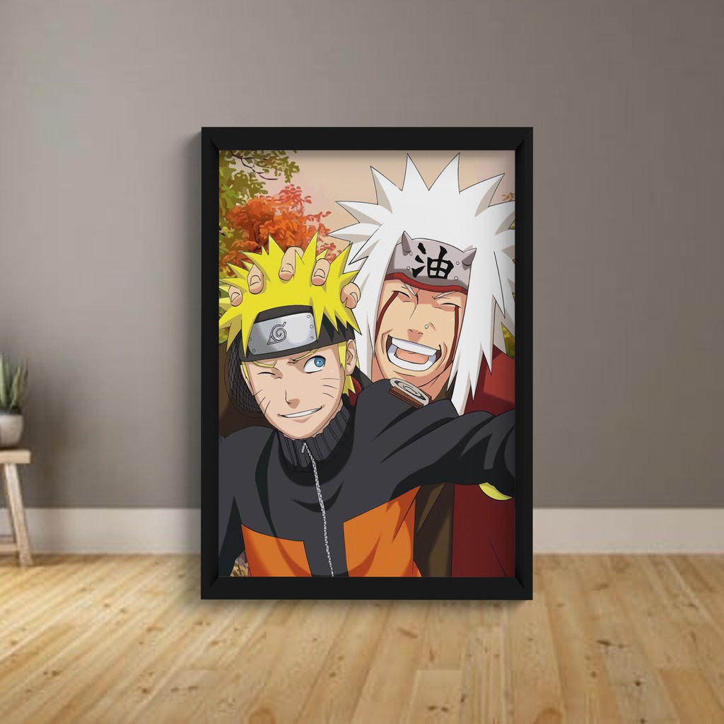 Quadro Decorativo Kakashi Chidori Naruto c/ Moldura e Vidro