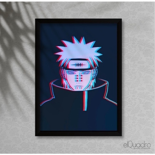 Quadro Decorativo Kakashi Chidori Naruto c/ Moldura e Vidro