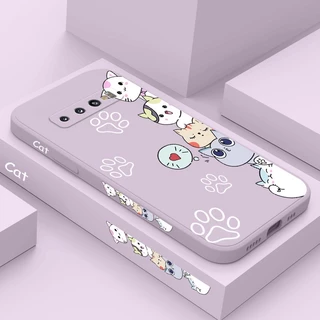 Estojo De Telefone Para Gatos De Empilhamento Criativo Samsung Galaxy S10 S10E Plus Capa Macia S9 Sentimento Confortável