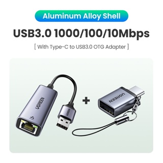 UGREEN Adaptateur Ethernet USB 1000/100Mbps USB3.0/USB2.0 HUB USB vers RJ45  USB Lan pour Ordinateur Portable Xiaomi Mi Box Nintendo Switch Lenovo  Macbook Mac OS Windows Linux USB-C HUB Carte Réseau Adaptateur Internet 