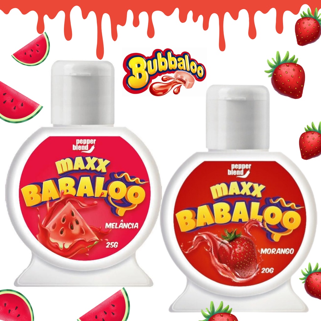 Gel Comestível Maxx Babaloo Morango Melancia 20 g Bubbaloo  