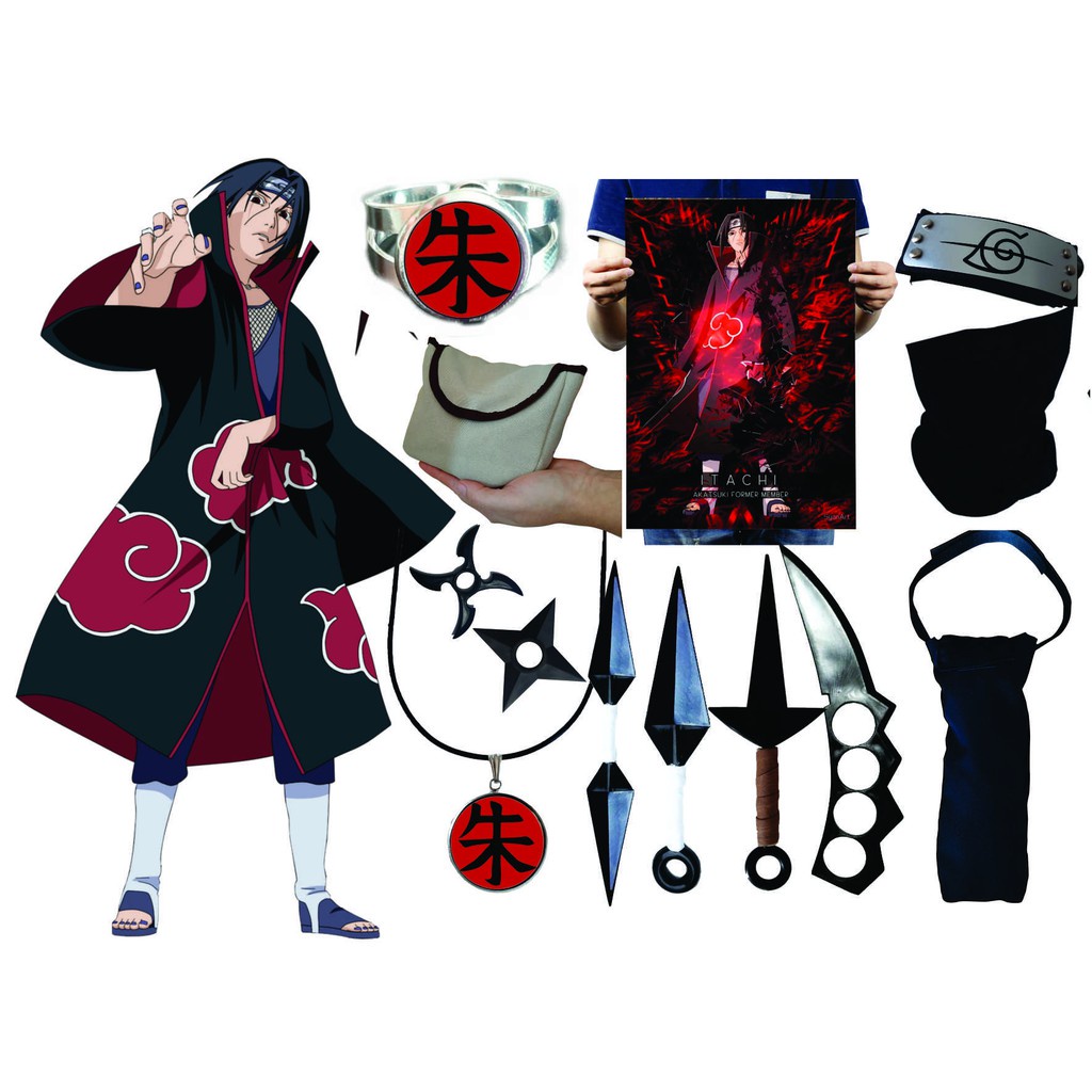 Kit Itachi Akatsuki Kunai Naruto Infantil