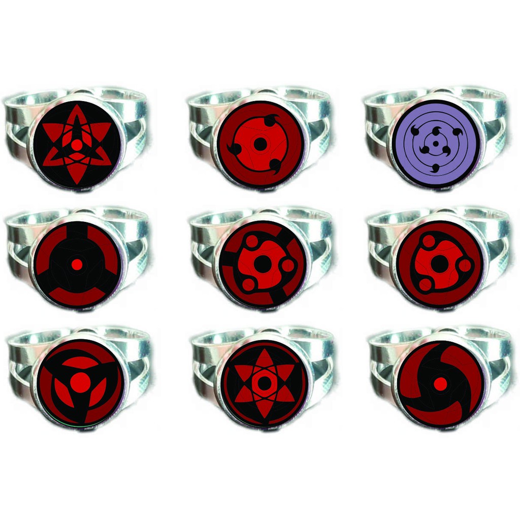 Anel Sasuke Anime Naruto Mangekyou Sharingan Anéis Presente Geek a Pronta entrega