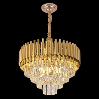 lustre pendente cristal K9 moderno sala estar quarto 8X E14