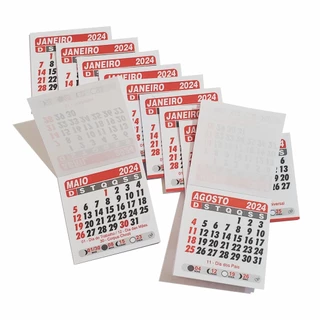 1000 Mini Calendário 2024 Para Imã De Geladeira Destacado Na Medida 5x5 Cm