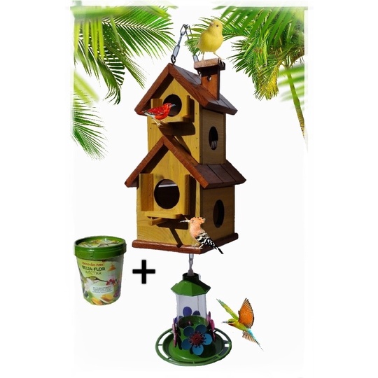Casinha De Passarinhos Bebedouro De Beija Flor E Néctar | Shopee Brasil
