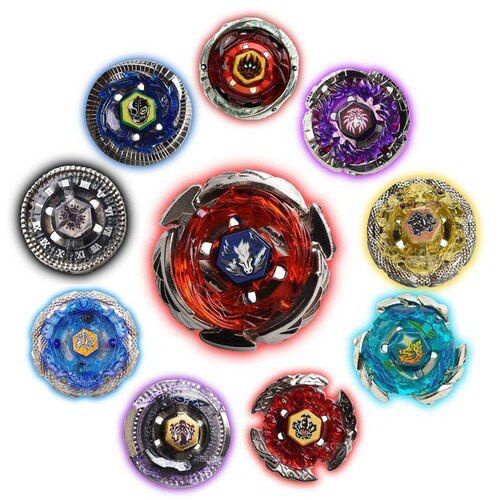 Kit 10 Pião Beyblade Metal Fusion Individual com Lançador/ Crianças Brinquedo| Beyblade Metal Fusion