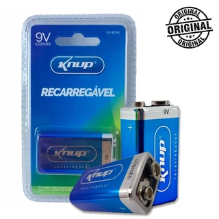 Bateria 9v Recarregavel 9 Volts 450mah Original Knup