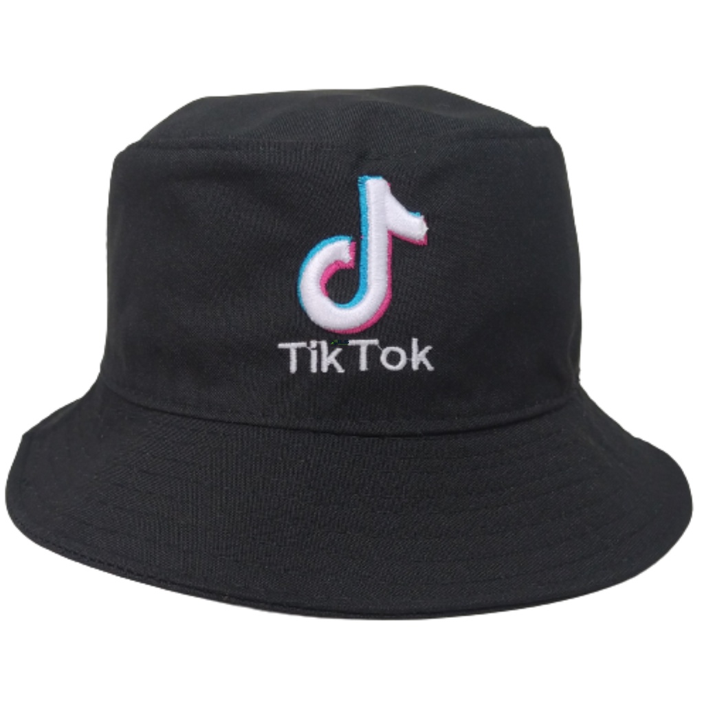 Chapéu Bucket Hat Tik Tok Preto Passeios Parques Pescas Uni Shopee Brasil