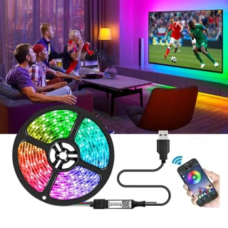 SEM CONTROLE Bluetooth Fita Led 5050 Rgb Colorida 3m 5v Usb Para Tv Pc Carro Sem Controle