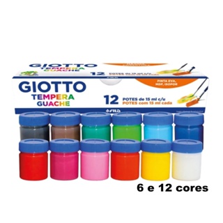 Tinta Tempera Guache GIOTTO com 6 ou 12 Cores