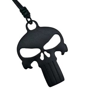 Colar Caveira The Punisher Pingente de Metal - Unissex - Cordão Ajustável